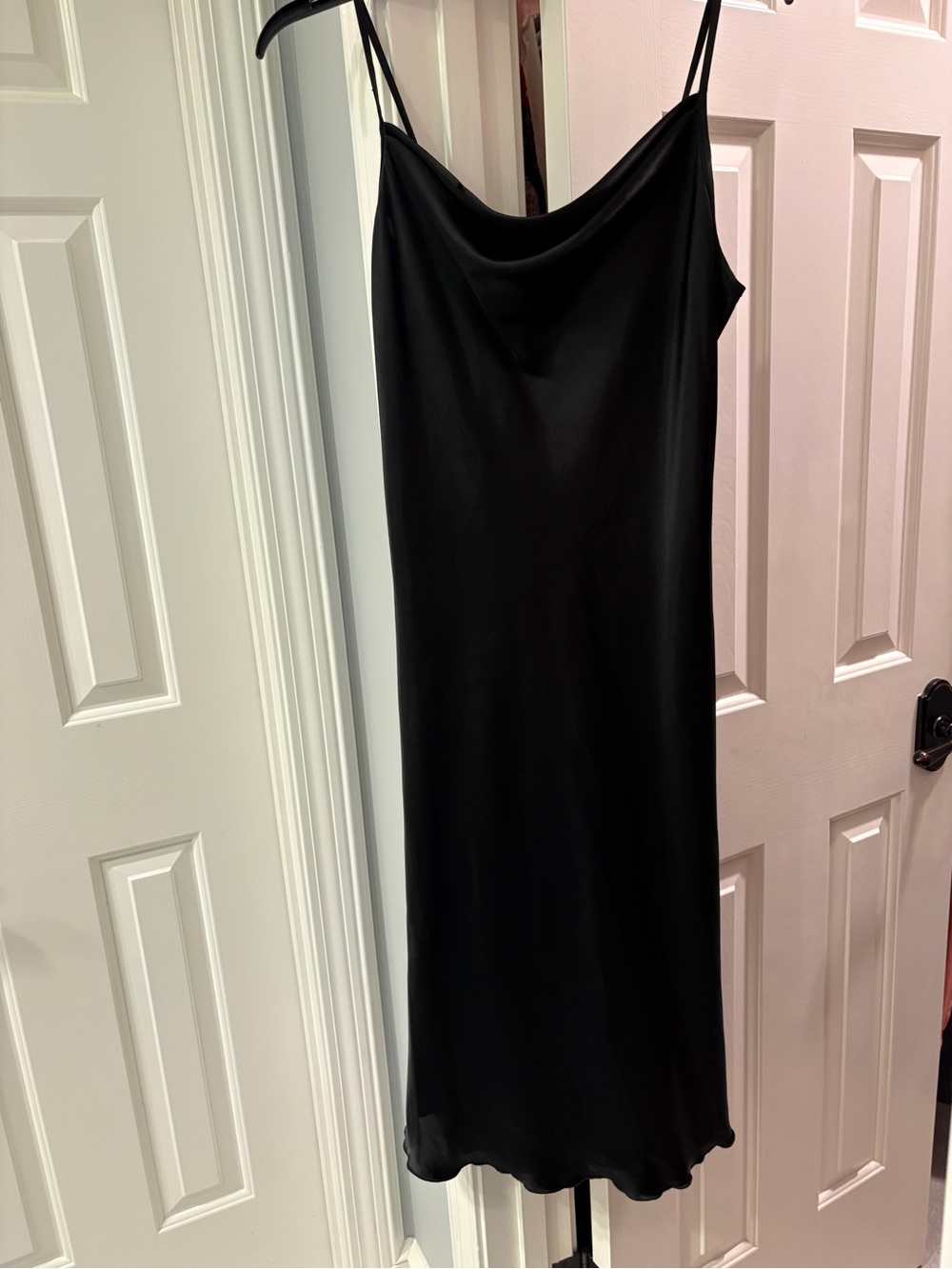 Bebe Black Slip Dress with Cowl Neck
